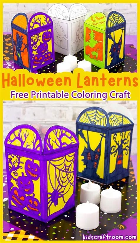 Easy Paper Halloween Lanterns For Kids (Free Printable) - Kids Craft Room