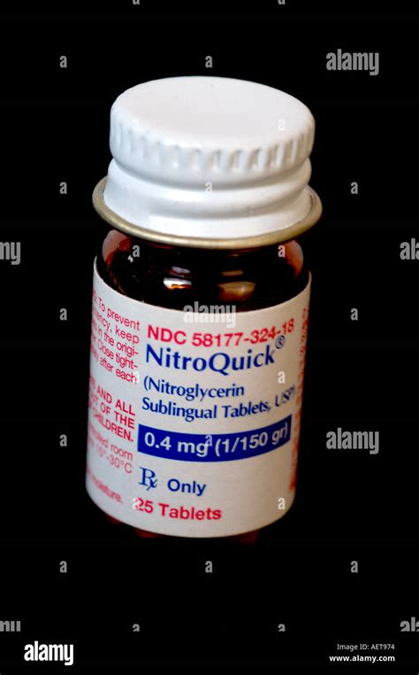 nitroglycerin sublingual tablets are a potent vasodilator used to Stock Photo: 2558323 - Alamy