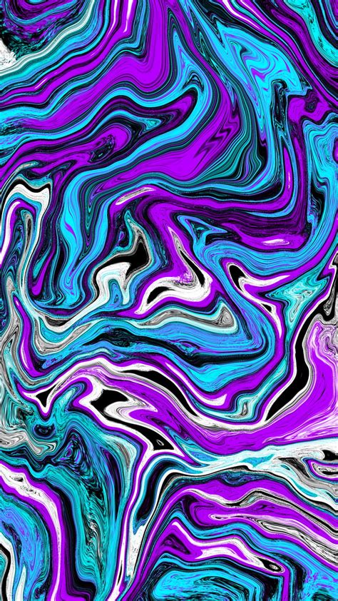 Agua morada, abstracto, morado, acrílico, negro, azul, fluido, kor4 ...