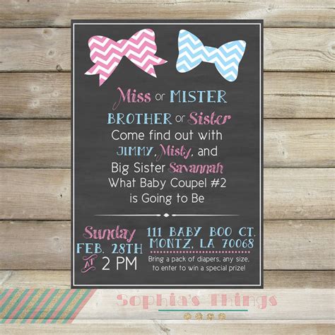 Gender Reveal Party Printable Invitation Gender Reveal Pink