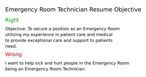 Top 18 Emergency Room Technician Resume Objective Examples