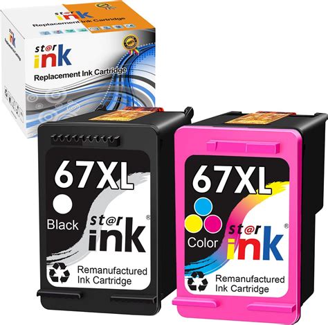 Amazon.com: Remanufactured 67XL Ink Cartridge Replacement for HP 67 Ink Black Color for Envy ...