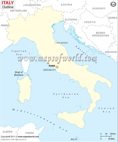 Italy Map Outline | Blank Map of Italy