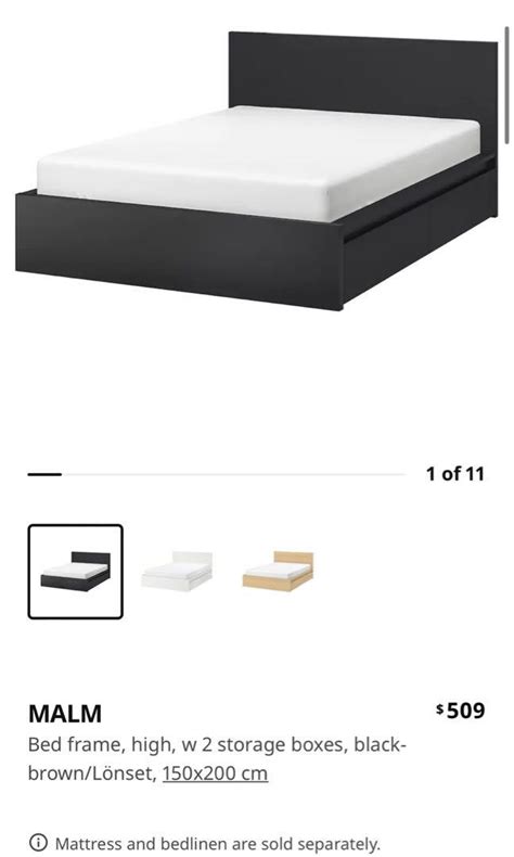 IKEA MALM bed frame (ikea double size/regular queen), Furniture & Home Living, Furniture, Bed ...