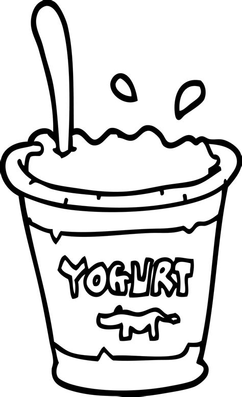 black and white cartoon yogurt 12552139 Vector Art at Vecteezy