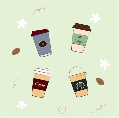 Premium Vector | Take away coffee cup color flat vector in cartoon style food and drink concept ...