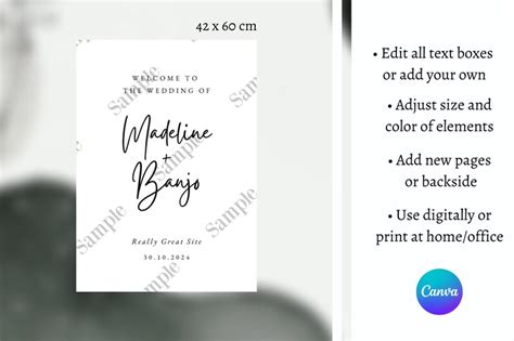 Calligraphy Welcome Sign Template, Printable Welcome Sign, Bridal ...