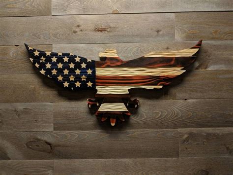 Carved Wooden American Flag Eagle With Unique Chisel Texture. - Etsy