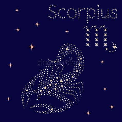 Zodiac Sign Scorpius on the Starry Sky Stock Vector - Illustration of mythology, blue: 133463993