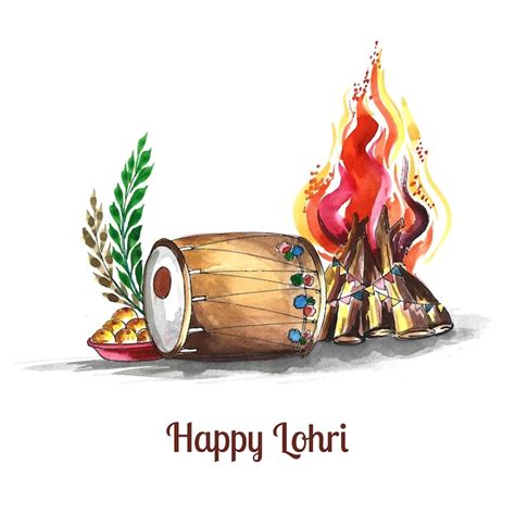 Free Vector | Happy lohri festival of punjab india background