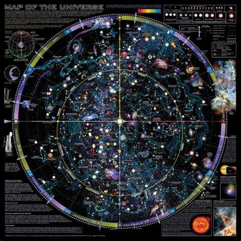 Map Of The Universe Poster Displaying Cosmos Nebulas Stars and ...