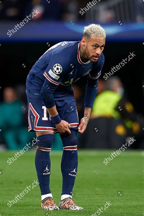 Neymar Psg Reacts During Uefa Champions Editorial Stock Photo - Stock ...