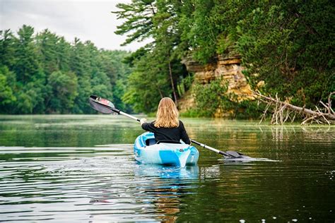 Kayaking on Mirror Lake in Wisconsin - Wander The Map