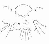Sun And Clouds Coloring Page Sketch sketch template