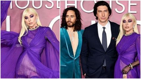 Lady Gaga is a vision in sheer gown with Adam Driver, Jared Leto, Salma ...