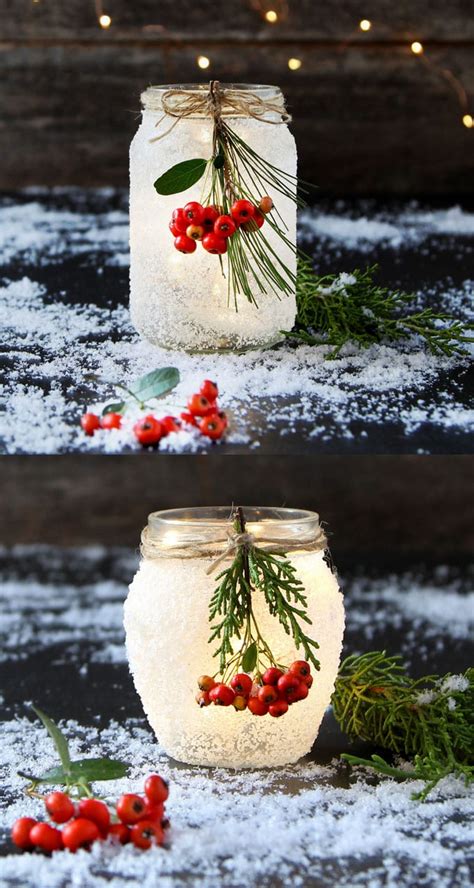 5 Minute DIY Snow Frosted Mason Jar Decorations {Magical!} - A Piece Of ...