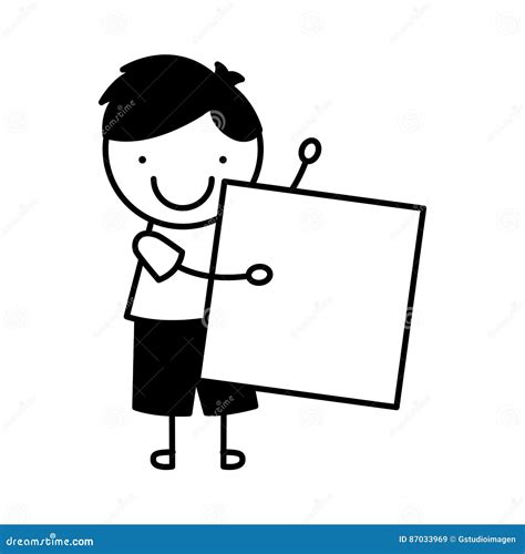 Little Boy Drawing Isolated Icon Stock Vector - Illustration of gender ...