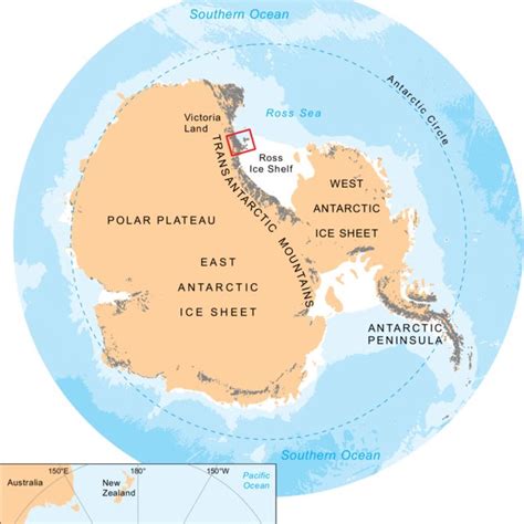 Location map showing the part of the Transantarctic Mountains and Ross... | Download Scientific ...