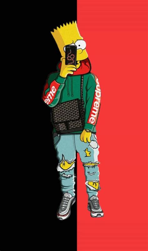 Download Supreme Bart Simpson Iphone Theme Wallpaper | Wallpapers.com