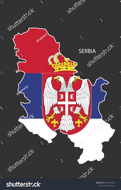 Sticker Outline Map Serbia Flag Serbia : image vectorielle de stock (libre de droits) 1531516064 ...