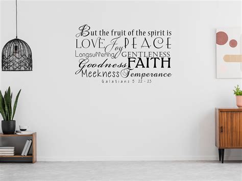 Family Wall Vinyl Bible Verse Christian Wall Art Fruit of - Etsy