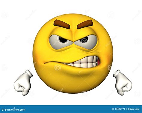 3D angry emoticon stock illustration. Illustration of bothered - 14427771