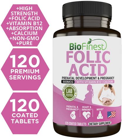 Biofinest Folic Acid 800mcg Folate B12 Pregnancy Supplement | NTUC ...