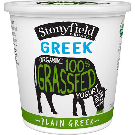 Stonyfield Organic 100% Grassfed Plain Greek Whole Milk Yogurt 24 oz | Shipt