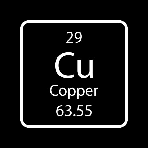 Copper symbol. Chemical element of the periodic table. Vector ...