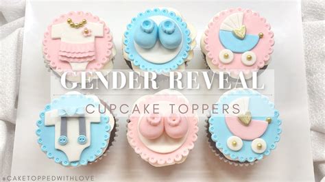 FONDANT CUPCAKE TOPPERS | GENDER REVEAL CUPCAKE TUTORIAL |Baby Shower Cupcakes |Baby Cupcake ...