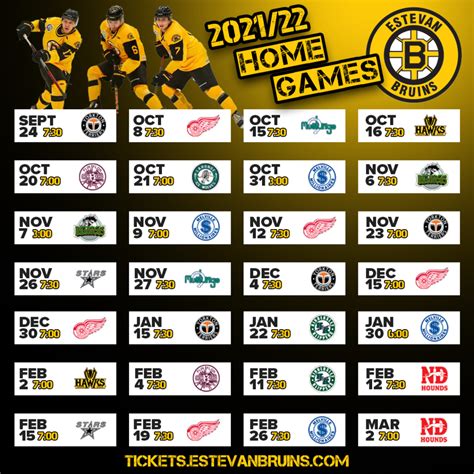 Bruins Release 58-Game Schedule For 2021-22 Season! | Estevan Bruins