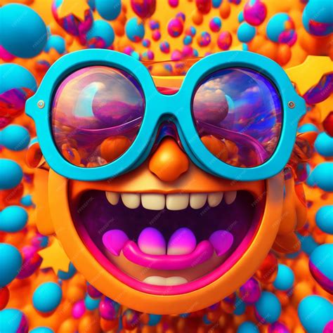 Premium AI Image | An animated emoji face with glasses in ...