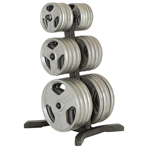 Fitness Reality Olympic Weight Tree/Plate Rack/Bar Holders/Chrome Stor ...