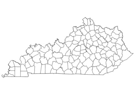 Outline Map of Kentucky Counties coloring page | Free Printable ...