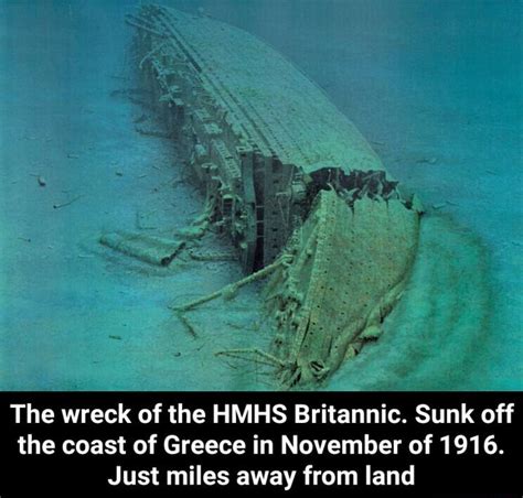 The wreck of the HMHS Britannic. Sunk off the coast of Greece in ...