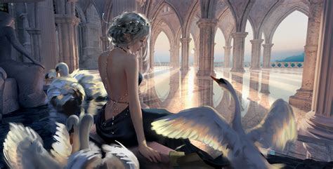 Ghostblade Princess Fantasy Girl Digital Art Comics WLOP Wallpaper - Resolution:3840x1960 - ID ...