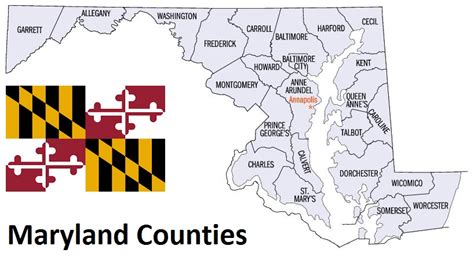 Maryland Counties. List Alphabetically (and by Population) – Countryaah.com