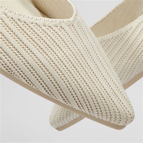 Macy Women's Pointy Flats in Cream Ivory-Sustainable & Washable | VIVAIA