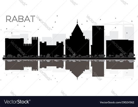 Rabat morocco city skyline black and white Vector Image