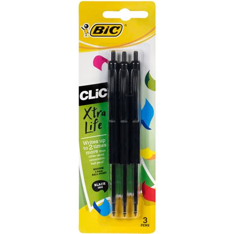 Bic Clic Pens Black 3Pk | Campus&Co