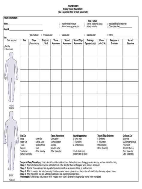 Printable Wound Assessment Form - Printable Forms Free Online