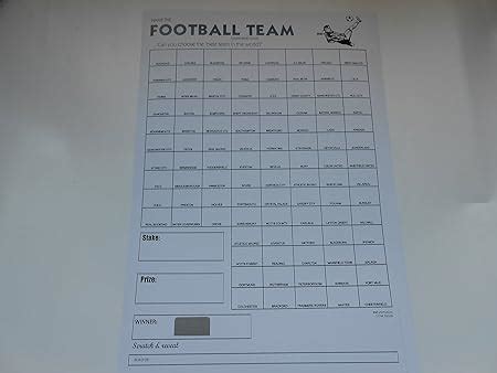 NAME THE FOOTBALL TEAM- SCRATCH CARDS SET OF 10 - a4 size 100 space ...