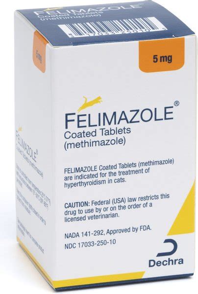 FELIMAZOLE Tablets for Cats, 5-mg, 100 tablets - Chewy.com