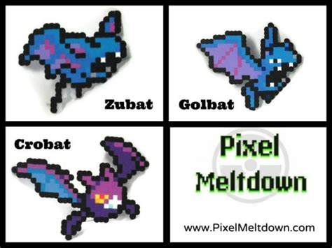 Zubat Golbat Crobat Pokemon Pixel Art