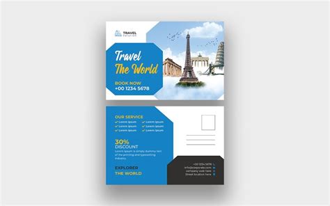 Modern Travel Postcard Design Template - TemplateMonster