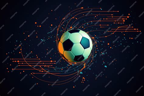 Premium AI Image | Soccer ball logo with neon lights