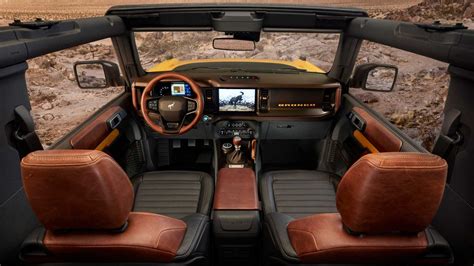 Bronco Badlands leather interior w/ orange contrast stitching and trim ...