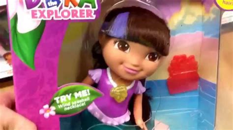 DORA THE EXPLORER "Swimming Mermaid Dora" Doll Figure Toy Accessory Set / Toy Review - YouTube