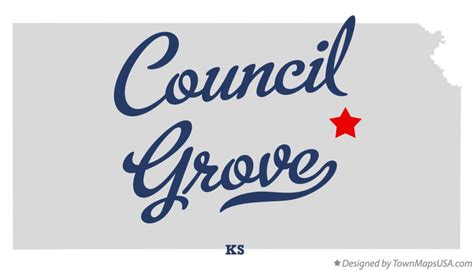 Map of Council Grove, KS, Kansas