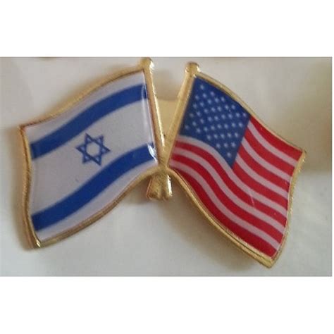 3 Israel USA flag pin | israeli-art